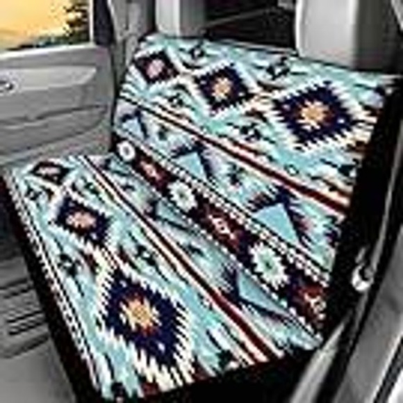 Southwestern Style Car Back Seat Cover Bench Protector Blanket Aztec Pattern - Picture 1 of 4